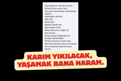 Tüp bebek parası derbiye kurban gitti: Adamın '95 bin umut vardı' itirafı yürek burktu!