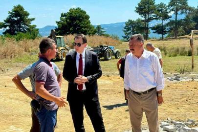 Hisarcık Çatak ve Hocalar köylerinde parke taşı çalışmaları yerinde incelendi