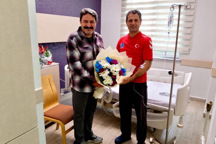 Dünya şampiyonu Erkan Balk’a geçmiş olsun ziyareti