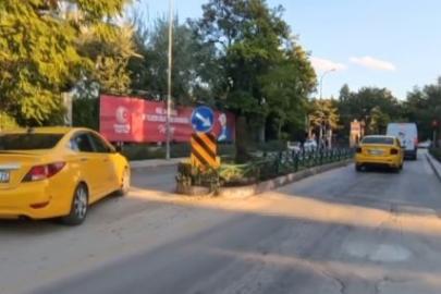 Eskişehir’de taksinin ters yön ihlali kamerada