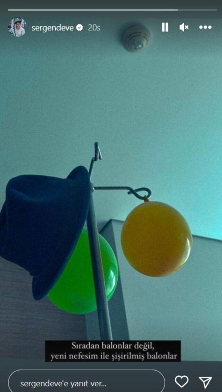 Sergen Deveci hastaneden paylaştı: Yeni nefesimle şişirilmiş balonlar