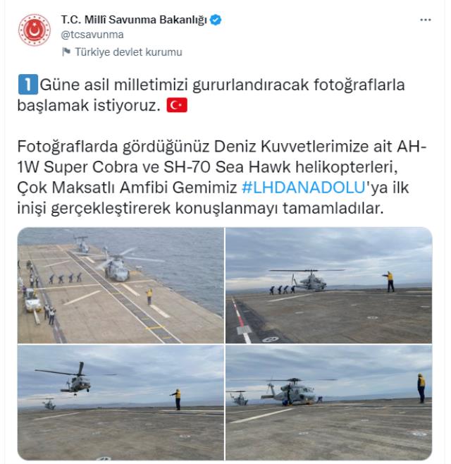 Türkiye'nin ilk uçak gemisine helikopterler konuşlanmaya başladı