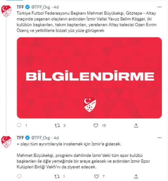 TFF Başkanı Büyükekşi duruma el attı! Olaylı derbi için İzmir'e gidiyor