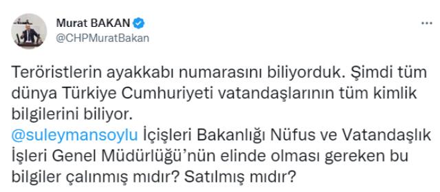 CHP'li vekil paylaştığı video üzerinden Bakan Soylu'ya soru yöneltti: Vatandaşlık bilgileri satıldı mı?