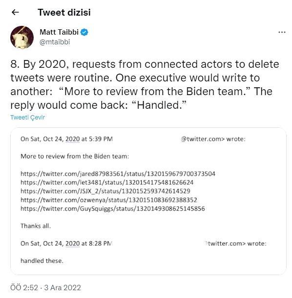 Musk ve Biden arasında gerilim tırmanacak! Yeni patron eski Twitter yönetiminin Biden'ın oğlu hakkındaki haberlerin nasıl sansürlediğini ifşa etti