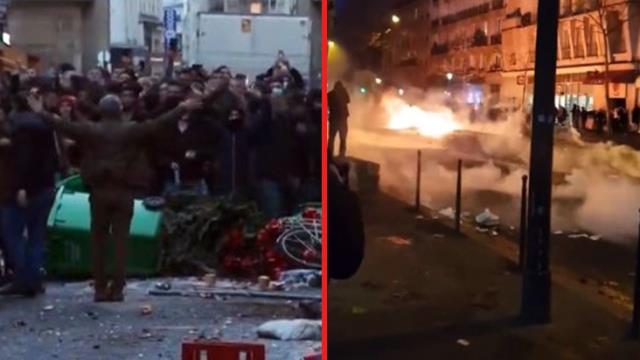 Paris karıştı! Silahlı saldırı sonrası PKK yandaşları sokakları birbirine kattı