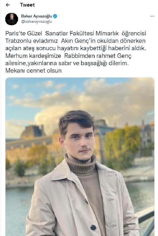Trabzonlu genç, Paris'te sokak ortasında öldürüldü