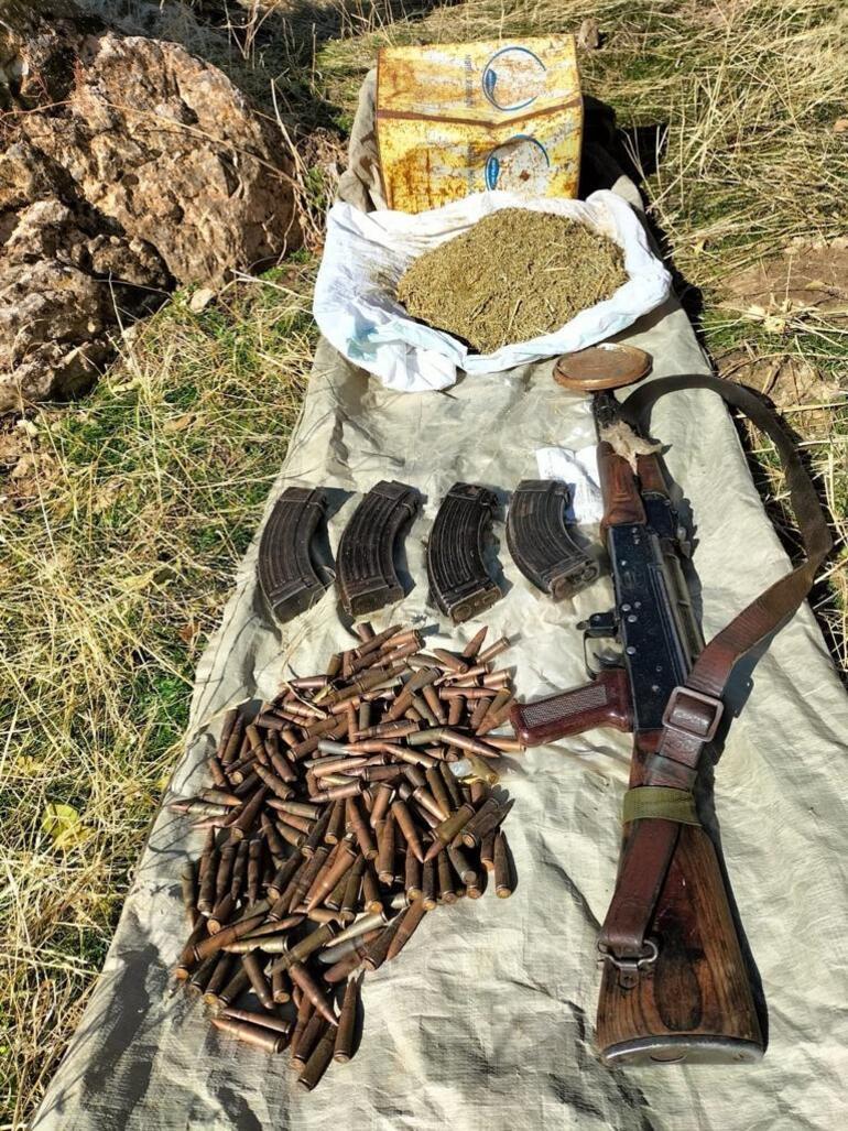 Terör örgütü PKK'ya yönelik operasyonda silah ve uyuşturucu ele geçirildi