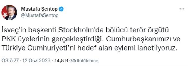 TBMM Başkanı Şentop, İsveç Meclis Başkanı Norlen'in Türkiye'ye yapacağı ziyareti iptal etti