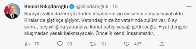 Kılıçdaroğlu'ndan bir seçim vaadi daha: 5 yıllığına yabancıya konut satışı yasağı getireceğiz