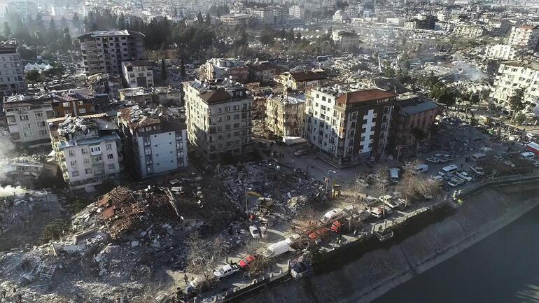 Depremin büyük yıkıma yol açtığı Hatay, havadan görüntülendi