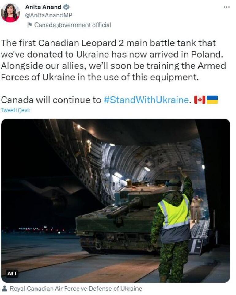 Kanada'nın gönderdiği ilk Leopard tankı, Polonya’ya ulaştı