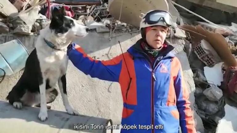 Kırgız kurtarma köpeği 2 kişinin enkazdan çıkmasını sağladı
