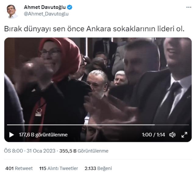 Davutoğlu, Sinan Ateş suikastı üzerinden Cumhurbaşkanı Erdoğan'ı hedef aldı: Hani dünya lideriydin?