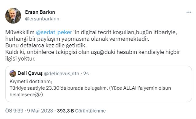 Sosyal medyada gündem olan paylaşım sonrası Sedat Peker'in avukatından açıklama geldi: Hesabın müvekkilimle alakası yoktur
