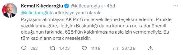 Kılıçdaroğlu'ndan Yeniden Refah Partisi göndermesi! Paylaşımı alıntılayan AK Partili vekillere de teşekkür etti