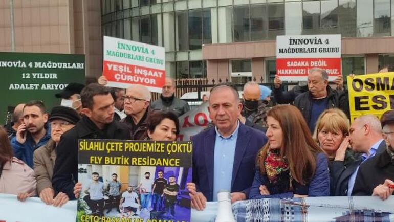 Konut mağdurları Bakırköy Adliyesi önünde basın açıklaması yaptı