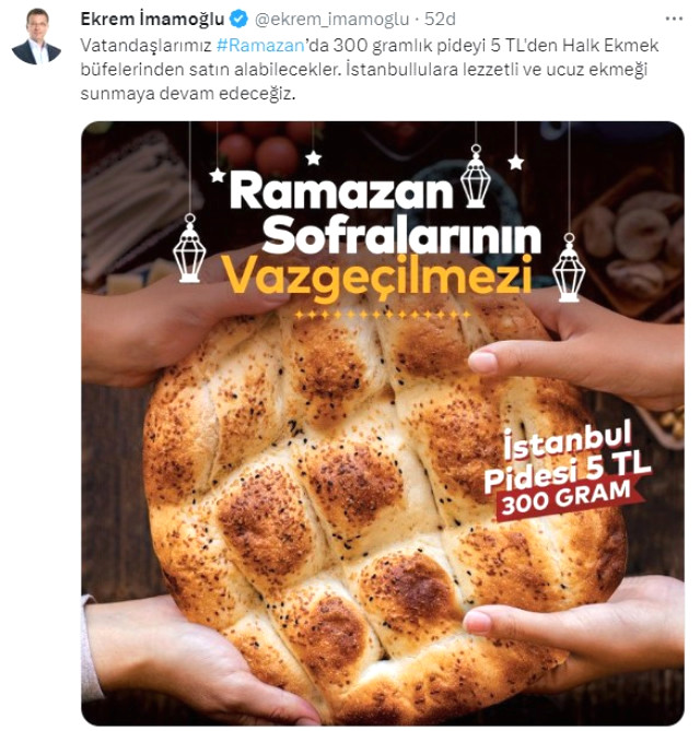 Halk Ekmek Ramazan pidesi fiyatları ne kadar, kaç TL? İstanbul Halk Ekmek'te Ramazan pidesi ne kadar?