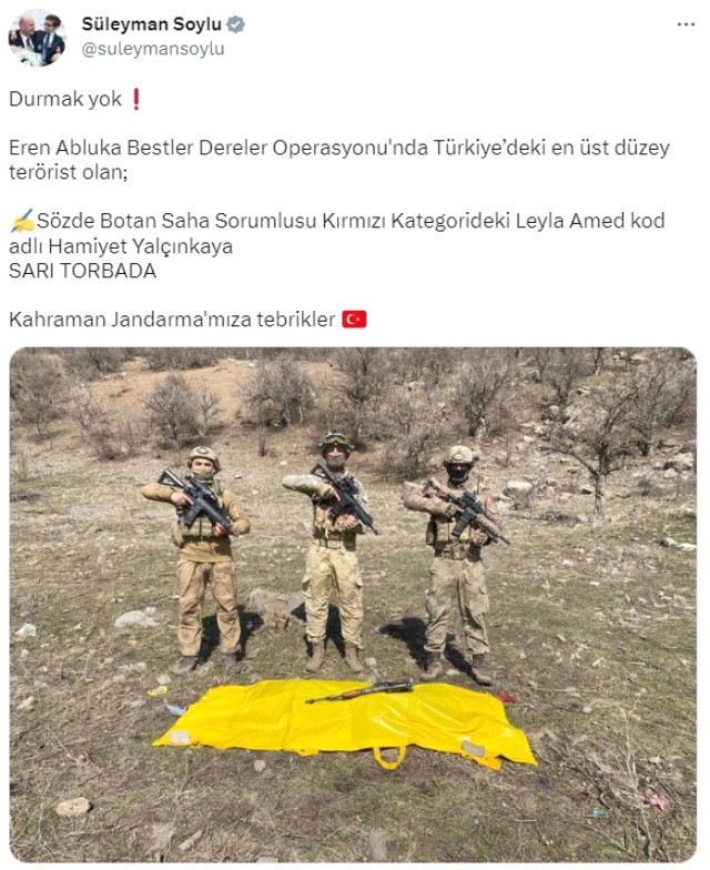 Son Dakika! Bakan Soylu duyurdu: Kırmızı kategoride aranan Türkiye'deki en üst düzey terörist sarı torbada