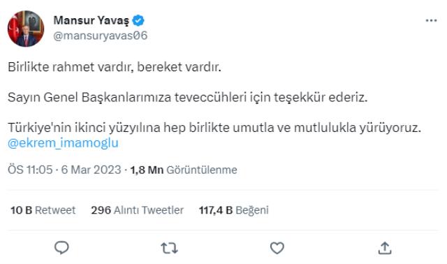 Mansur Yavaş ve Ekrem İmamoğlu'ndan Kılıçdaroğlu'nun adaylığı sonrası ilk açıklama: Aydınlık yarınlara en kısa sürede ulaşacağız