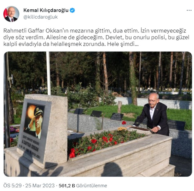 Kılıçdaroğlu'ndan Gaffar Okkan'ın mezarına ziyaret: İzin vermeyeceğiz