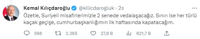 Kılıçdaroğlu: Cumhurbaşkanlığımın iki önemli hedefi var