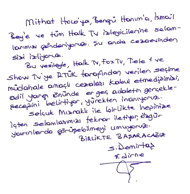 Demirtaş cezaevinden mektup yazdı, Sancar canlı yayından yanıt verdi: Özgür günlerde buluşmamız çok yakın