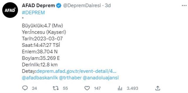 Kayseri'de artçı sarsıntılar devam ediyor mu? Kayseri'de kaç büyüklüğünde deprem oldu? Kayseri'de depremler devam ediyor mu?