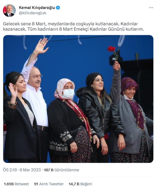 Kılıçdaroğlu'ndan 8 Mart Dünya Emekçi Kadınlar Günü mesajı! Gelecek seneyi işaret etti