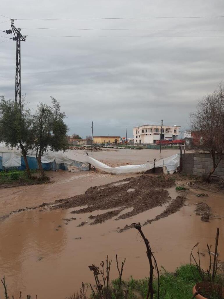 Mardin'de yağmur etkili oldu; ilkokulu ve evleri su bastı