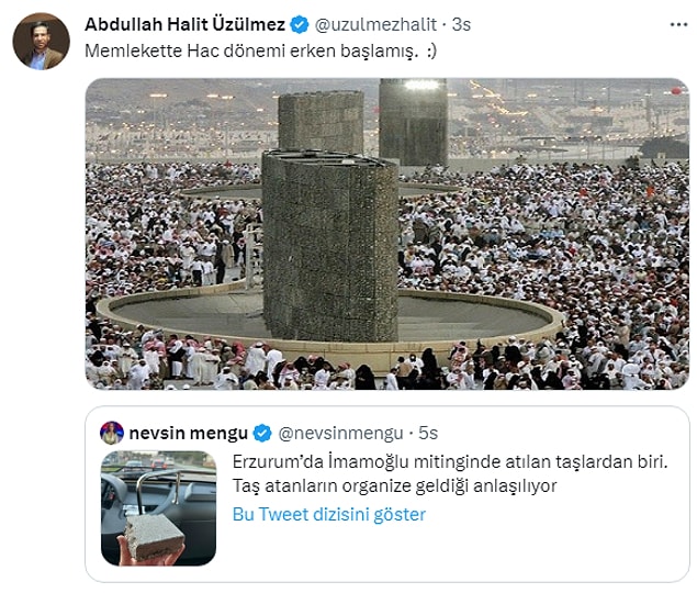 Konya'daki İmamoğlu mitingi Kızılay yöneticilerinden öncesi skandal paylaşım: Şeytan taşlamak isteyen Anıt Meydanı'na gidebilir