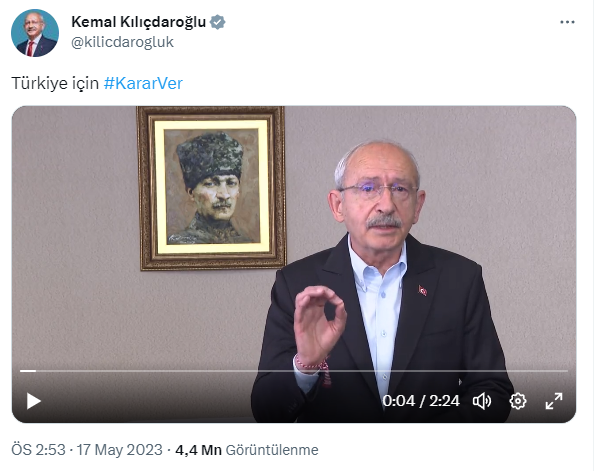 Kılıçdaroğlu'ndan yeni video: Vatanını seven sandığa gelsin