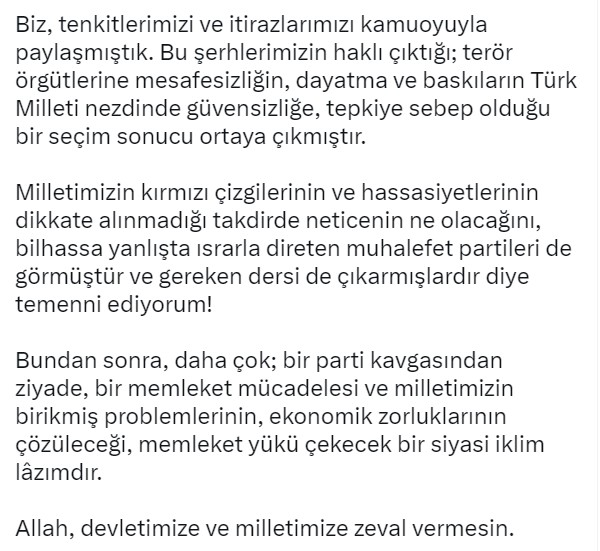 Kılıçdaroğlu'nun adaylığına itiraz edip İYİ Parti'den istifa eden Ağıralioğlu: Terör örgütlerine mesafesizliğin sebep olduğu seçim sonucu