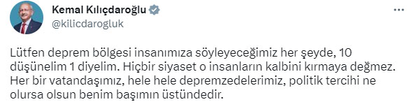 Kılıçdaroğlu, deprem bölgesindekilere küfür eden kitlesini uyardı: 10 düşünelim 1 diyelim