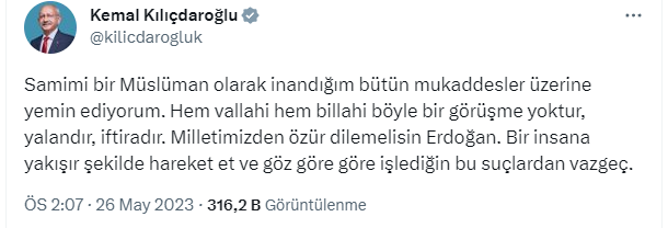 Kılıçdaroğlu'ndan Cumhurbaşkanı Erdoğan'a kaset tepkisi: Elinde var da yayınlamıyorsan sen büyük yalancısın