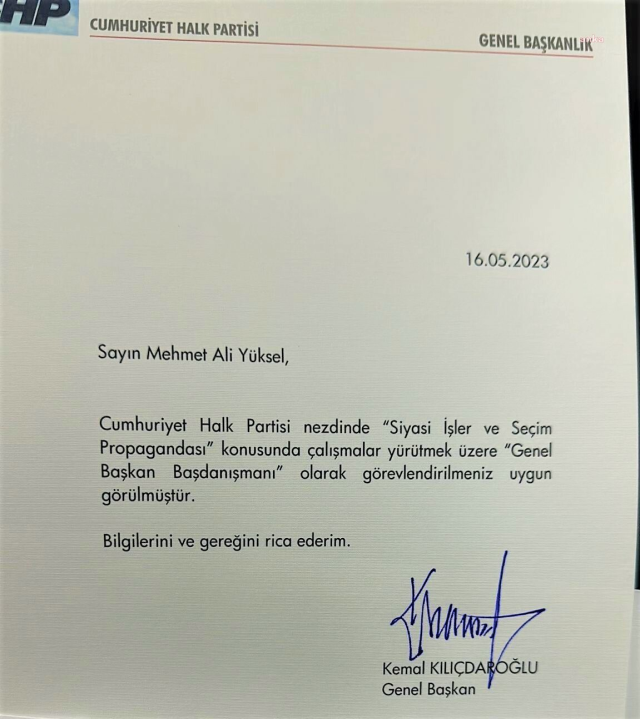 Onursal Adıgüzel'i görevden alan Kılıçdaroğlu'ndan yeni hamle! Mehmet Ali Yüksel'i Başdanışman olarak atadı