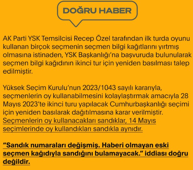 İletişim Başkanlığı: Sandık numaralarının değiştiği iddiası gerçek dışı