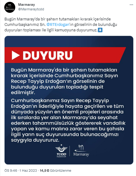 Marmaray'ın tutunma aparatlarındaki Cumhurbaşkanı Erdoğan görsellerini söktü! TCDD, kadınla ilgili harekete geçti
