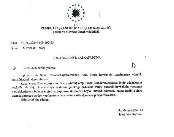 Cumhurbaşkanı Erdoğan'dan Tanju Özcan'ın heykel yapma teklifine ret