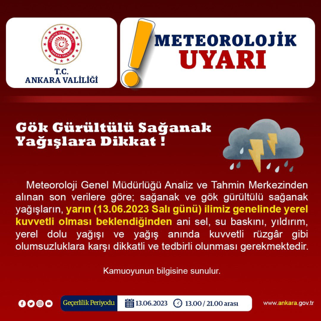 Ankara sele teslim! Valilik yarın için vatandaşları uyardı