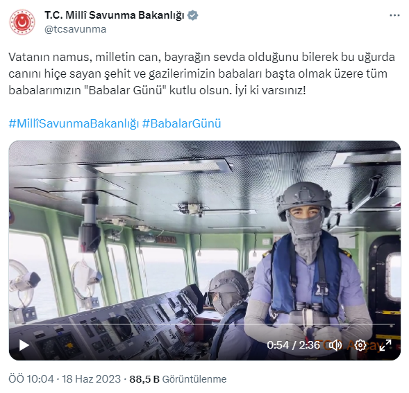 Milli Savunma Bakanlığı yayınladığı videoyla Babalar Günü'nü kutladı