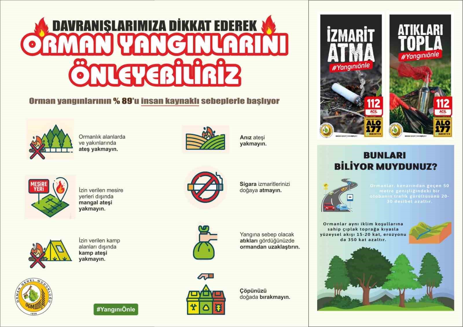 Kütahya’da vatandaşlara orman yangınlarına karşı bilgilendirme broşürü
