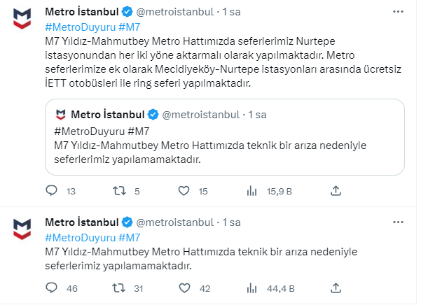İstanbul'da Yıldız-Mahmutbey Metro Hattı'nda elektrik panosu patladı! Yolcular tahliye edildi