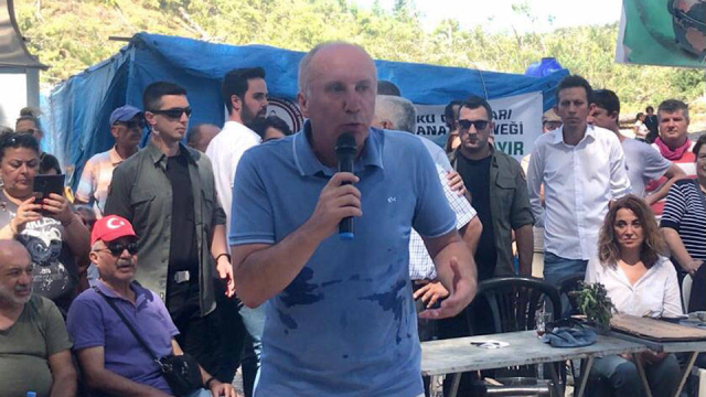 Akbelen'e giden Muharrem İnce'ye soğuk duş! Karşılaştığı tepki sonrası mikrofonu bırakıp alanı terk etti