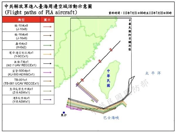 Tayvan, Çin'e ait 37 uçağın ve 7 geminin yaklaşması üzerine alarm durumuna geçti