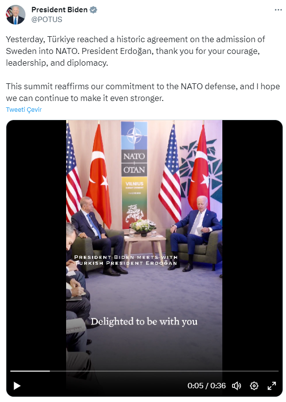 ABD Başkanı Biden'dan videolu Erdoğan mesajı: Cesaretiniz, liderliğiniz ve diplomasiniz için teşekkür ederiz