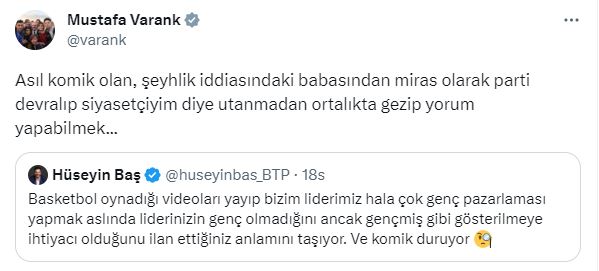 Erdoğan'ın basketbol oynadığı görüntüyü eleştiren Hüseyin Baş'a Mustafa Varank'tan ağır yanıt