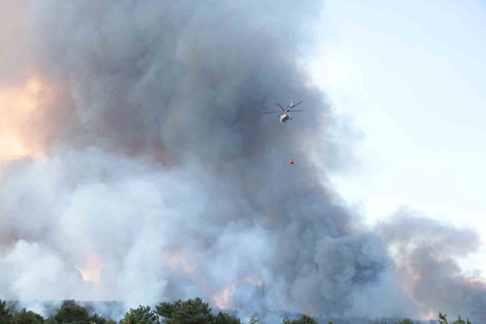 Eskişehir’de çıkan orman yangınına havadan müdahale devam ediyor