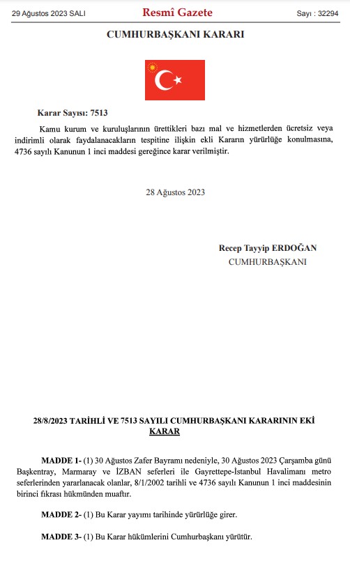 Son Dakika: Marmaray, Başkentray, İZBAN ve İstanbul Havalimanı metrosu 30 Ağustos'ta ücretsiz hizmet verecek
