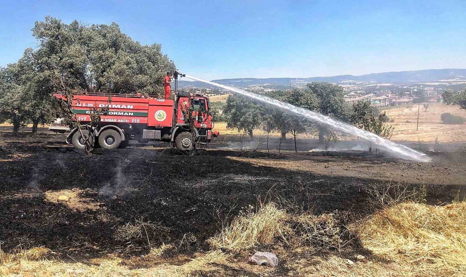 Gediz’de tarla yangını